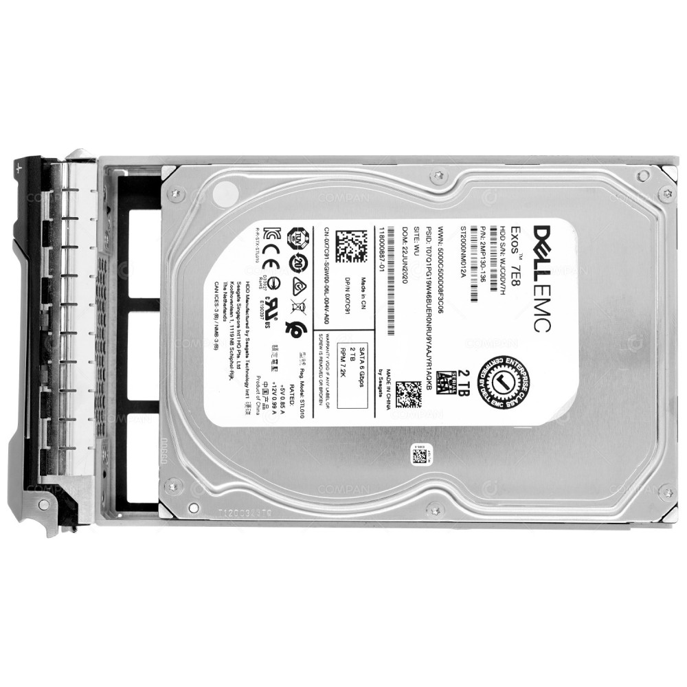 X7C91 DELL 2TB 7.2K 6G SATA 3.5 LFF HARD DRIVE 0X7C91, ST2000NM012A